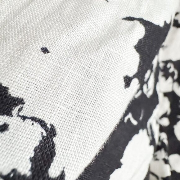 Flowy Floral Black and White Linen Dress - Picture 8 of 9